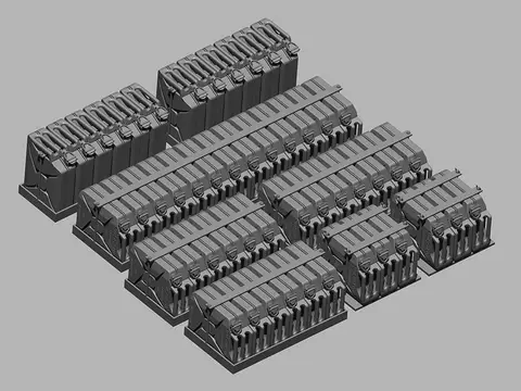 Assorted WWII German Jerrycan Racks Set