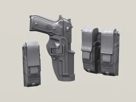 Beretta 92F in Blackhawk Serpa Holster w/Mag Pouches set