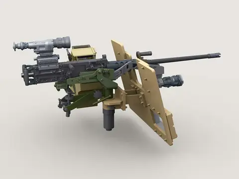 M2A1 QCB HMG on SAG Shield Mount – Window version (1/35 Scale)