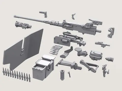 M2A1 QCB HMG on OGPK Chicken Shield Mount (1/35 Scale)
