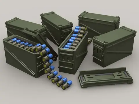 PA120 40mm Ammo 32 Cartridge Can set (1/35 Scale)