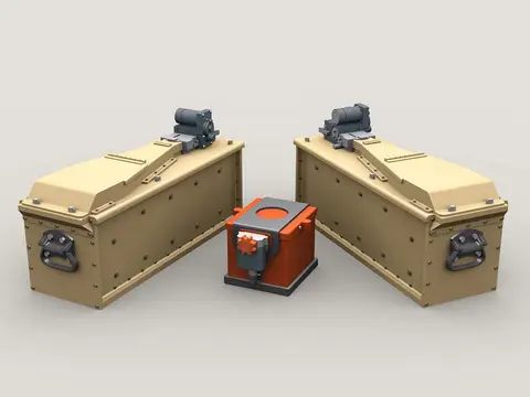 M134 Minigun 3,000 round 3-Bay Ammo Box with Battery Set (1/35 Scale)