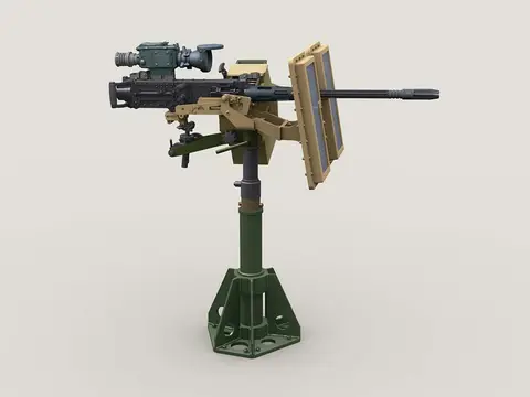 M3D Dragon HMG on Universal HG Pedestal Mount w/ Transparent Gun Shield (1/35 Scale)