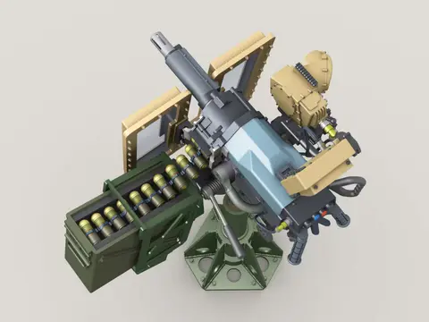 MK47 Striker 40mm AGL w LVSII Sight onUniversal HG Pedestal Mount w/ Transparent Gun Shield (1/35 Scale)
