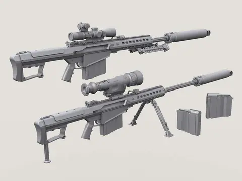 Barrett M107 Sniper Rifle w/QDL Suppressor set