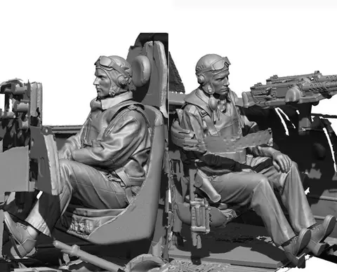 WW2 US Navy Pilot & Rear Gunner set I (4 Heads)